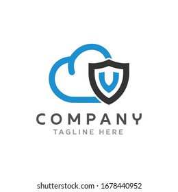 logo cloud shield simple design