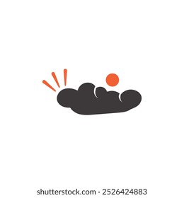 Logo cloud with sun and blank background