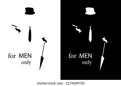 Logo for a club that is only for men. Entrance allowed only for men