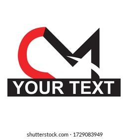 Diseño conceptual del logotipo CM. vector.