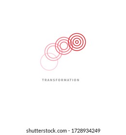 Logo Coaching. Logo Transforming, Transformation Isolated On White Background. Symbol Of Coach. Development In Business