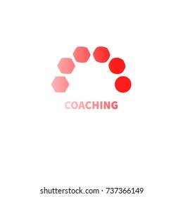 Logo coaching. Logo transforming, transformation. Symbol of coach. Development in business. - Stock vector