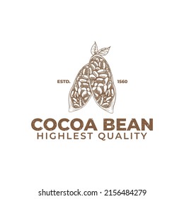Logo Cocoa Beans Vector Illustration . suitable for your company