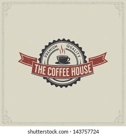 Logo Coffee Bar Restaurant Shop Cafe Design Brand Lunch Brochure Retro Classic Coffee Background With Offset Logo Coffee Bar Restaurant Shop Cafe Design Brand Lunch Brochure Way Classic Star Backgroun