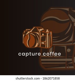 logo coffee bean with camera object