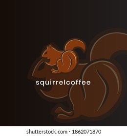 logo coffee bean double meaning with squirrel object