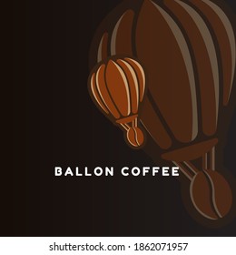 logo coffee bean double meaning with balloon object