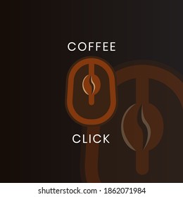 logo coffee bean double meaning with mouse object