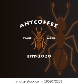 logo coffee bean double meaning with ant object