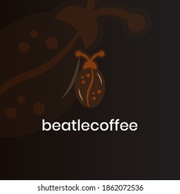 logo coffee bean double meaning with insect object