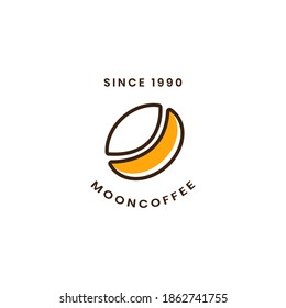 logo coffee bean double meaning with moon object