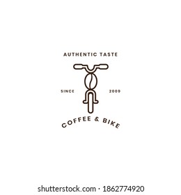 logo coffee bean double meaning with bike object