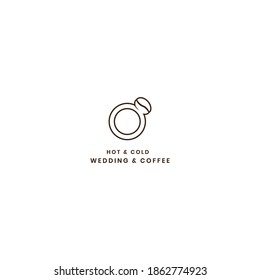 logo coffee bean double meaning with rings object