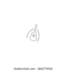 logo coffee bean double meaning with guitar object