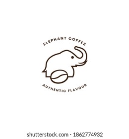 logo coffee bean double meaning with elephant object
