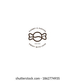 logo coffee bean double meaning with candy object