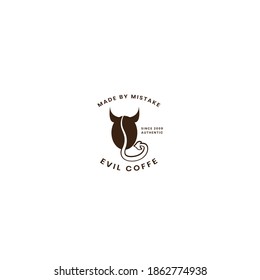 logo coffee bean double meaning with evil object