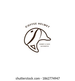 logo coffee bean double meaning with helmet bike object