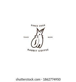 logo coffee bean double meaning with rabbit object