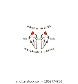 logo coffee bean double meaning with ice cream object