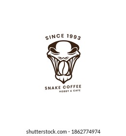 logo coffee bean double meaning with snake head object