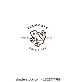 logo coffee bean double meaning with frog object
