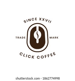 logo coffee bean double meaning with mouse object