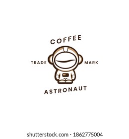 logo coffee bean double meaning with astronaut object