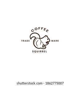 logo coffee bean double meaning with squrrel object