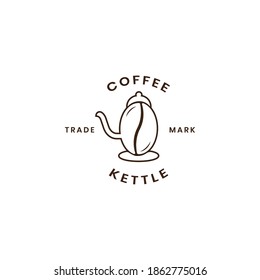 logo coffee bean double meaning with kettle object