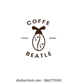 logo coffee bean double meaning with insect object