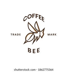 logo coffee bean double meaning with bee object
