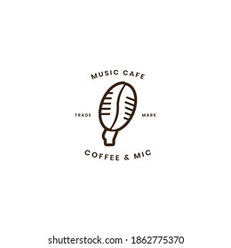 logo coffee bean double meaning with mic object