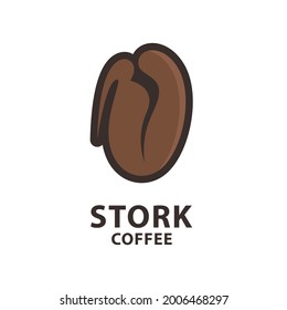 logo coffee bean double meaning with stork object
