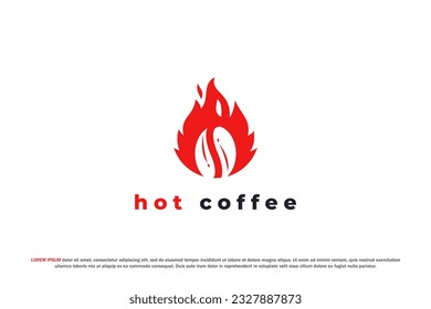 logo coffee bean fire hot drink