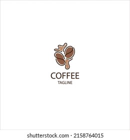 a logo with a coffee bean symbol, can be used for coffee product logos, restaurants, cafes, etc
