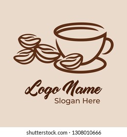 logo coffee and bean. Logo vector template 