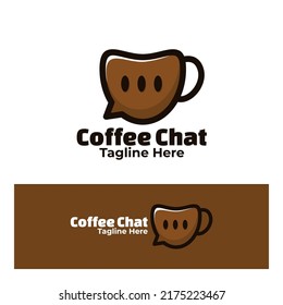 logo coffee chat art illustration