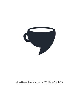 Logo coffee and comma design with blank background
