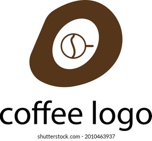 logo coffee cup and brown handle