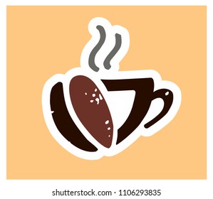 logo coffee cup grain and smoke color