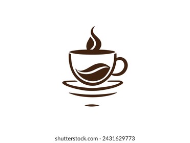 Logo der Kaffeetasse Icon Vektor-Silhouette isoliertes Design