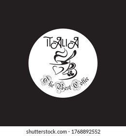 logo coffee cup typofraphy design vector illustration