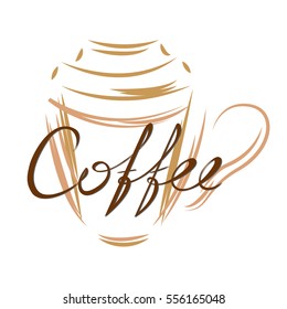 logo coffee cups and lowercase letters