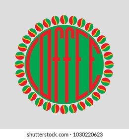 logo for a coffee dot in a three-color version