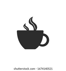 Logo Coffee Flat Icon Black and White Vector