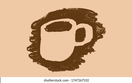 logo Coffee freehand pencil drawing isolated on white background vector illustration. Cafe or restaurant menu design. 
