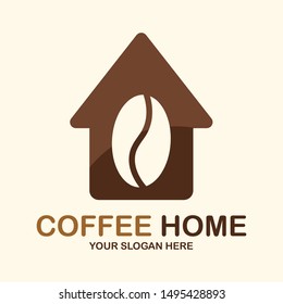 Logo coffee home. vector logo design template