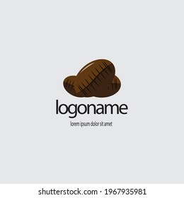 A logo with a coffee house theme. Coffee beans as an icon in a logo or mascot. Coffee that is in a circle