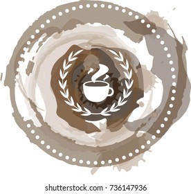 Logo for coffee. Coffee icon watercolor style.